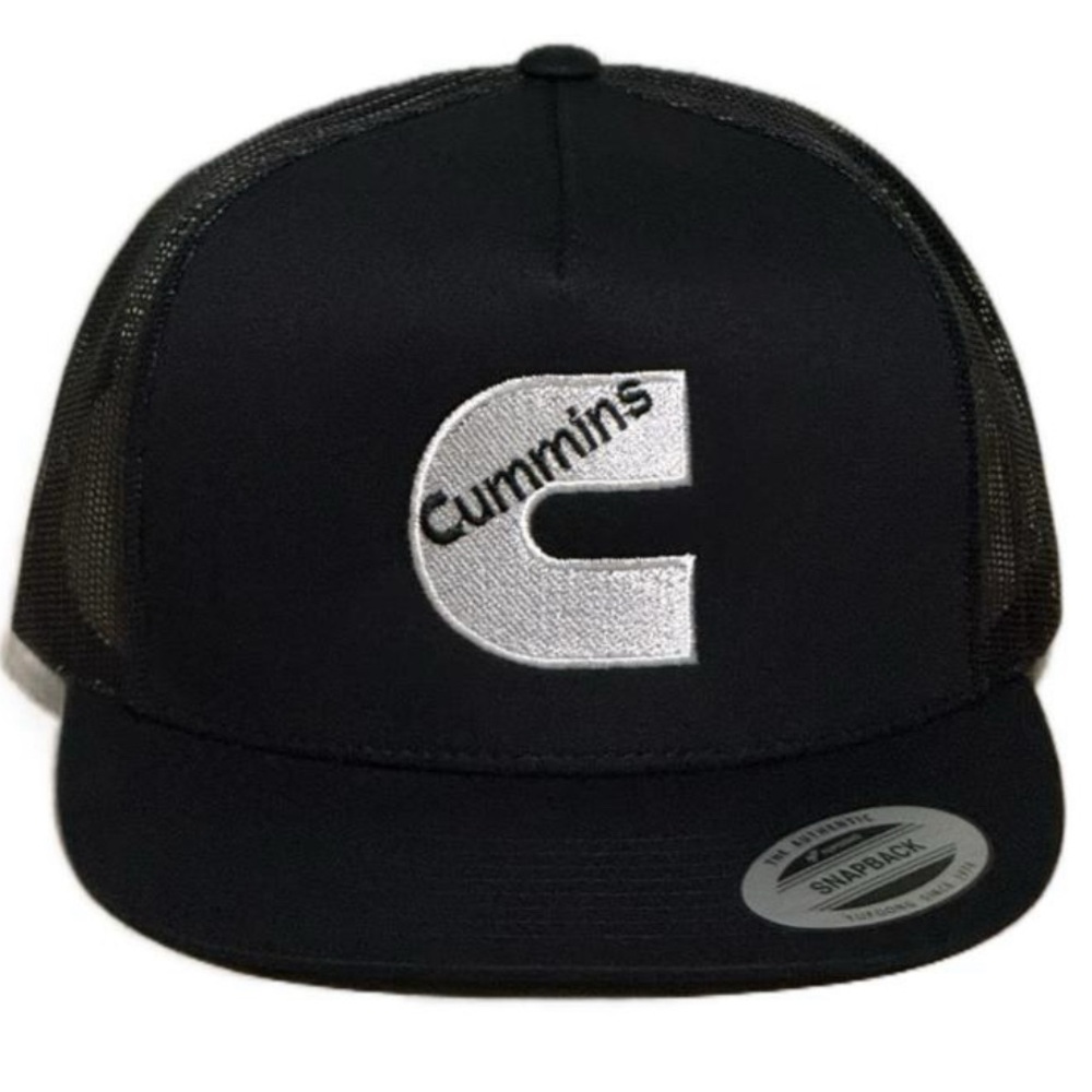 Direct Embroidered SnapBack Mesh Flat Bill Cummins Trucker Hat Cap